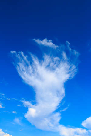 Bright blue sky with white cloudsの写真素材