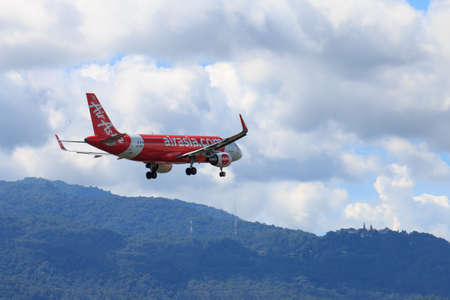 Chiang Mai, Thailand - August 27, 2017: Passenger airliner flight in the sky