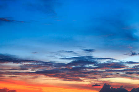 beautiful colorful sky and cloud in twilight time backgroundの写真素材