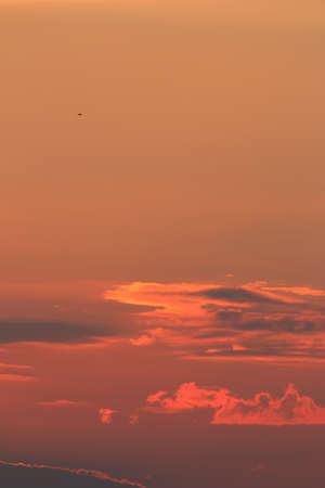 Oragne Clouds reflect sunlight In eveningの写真素材