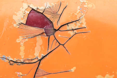 Grungy abstract background of metal. From a burnt out car.の写真素材