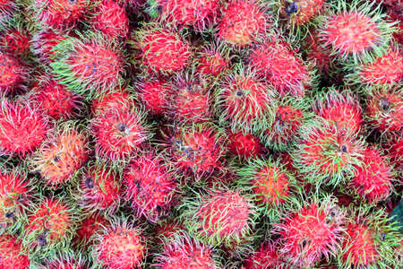 rambutans in market , sweet Thai fruit.の写真素材