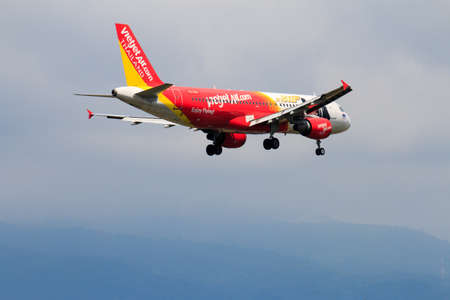 CHIANGMAI THAILAND - September 2018 The air plane fly through Doing Suthep mountain to Chiangmai...