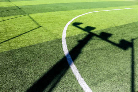 artificial grass floor with shadow texture in Chiang Mai Thailandの写真素材