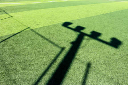 artificial grass floor with shadow texture in Chiang Mai Thailandの写真素材