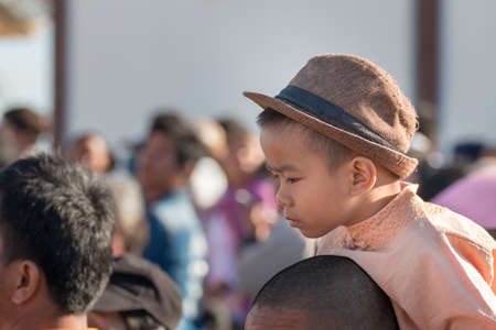 Thoet Thai, Chiang Mai - THAILAND, January 16, 2019 : Group of Shan or Tai Yai (ethnic group living in parts of Myanmar and Thailand)のeditorial素材