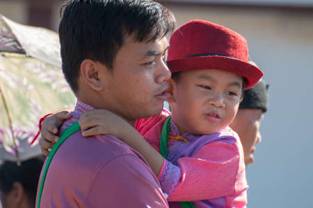 Thoet Thai, Chiang Mai - THAILAND, January 16, 2019 : Group of Shan or Tai Yai (ethnic group living in parts of Myanmar and Thailand)のeditorial素材