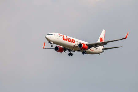 CHIANGMAI THAILAND - September 3, 2020 : Thai Lion Air airplane landing at Chiangmai international...