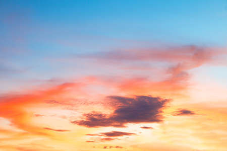 beautiful colorful sky and cloud in twilight time backgroundの写真素材