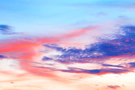 beautiful colorful sky and cloud in twilight time backgroundの写真素材
