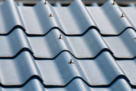 Blue Roof Sheet ,  Asbestos cement roofing sheetsの写真素材