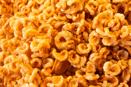 pork rind at a market in chiang mai, thailandの写真素材