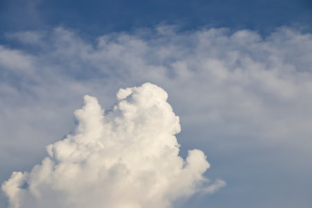 beautiful blue sky with clouds on bright sunny day in Chiang Mai Thailand