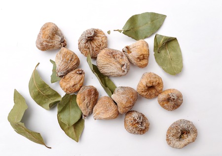 sliced fresh figs on white backgroundの写真素材