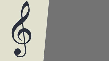 Treble clef icon on a background with copy space. Concept of music. Related to musicians, artist, pop, jazz and World Music Day. Illustration, banner, poster or background with a treble clef.の写真素材
