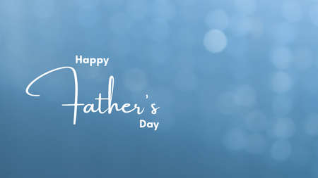 Greeting card for father's day. Light blue background with the text Happy father's day. Copy space. Banner, poster or card. Fatherhood, fathers day. June.の写真素材