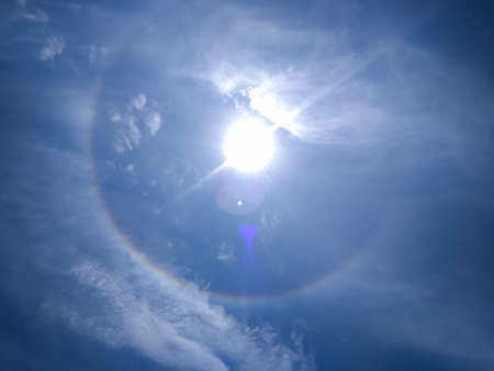 Sunshine clouds sky during morning background. Sky in a morning in Salinas Grandes, Argentina....