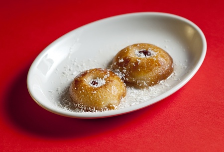 Traditional turkish sweet pastry served on white plateの写真素材