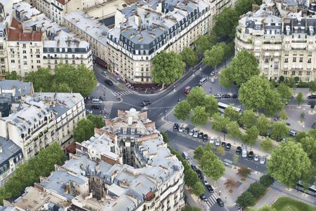 Aerial view from top of Eifell towerの写真素材