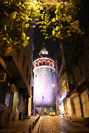 Galata Tower in Istanbul Turkeyの写真素材