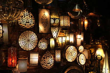 Decorative Lights Shop in Grand Bazaar Istanbul Turkeyの写真素材