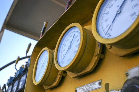 Different types of valves and indicators in the oil industryの写真素材