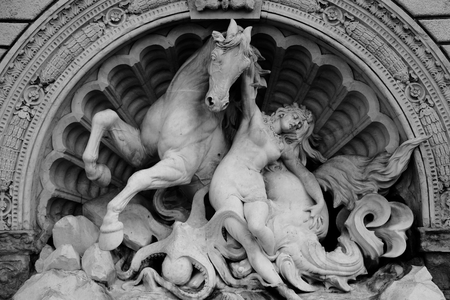 Sculpture in the city park, Bologna, Italyの写真素材