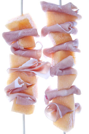 ham and melon skewersの写真素材