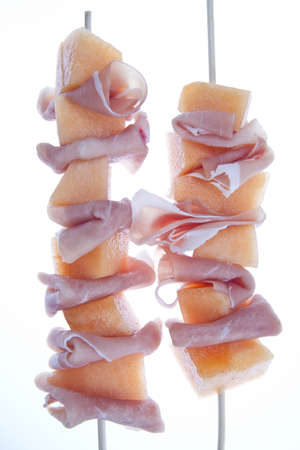 ham and melon skewersの写真素材