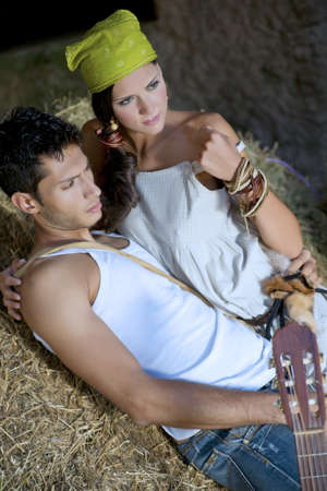 young couple countryの写真素材