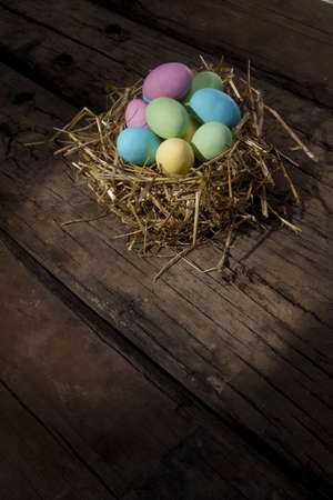 colored chocolate eggsの写真素材