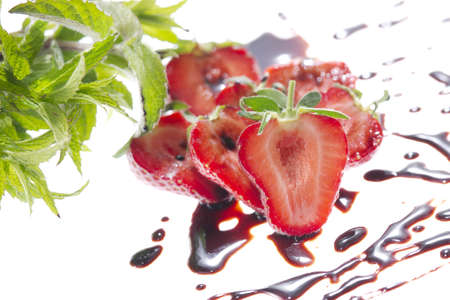 chocolate and strawberriesの写真素材