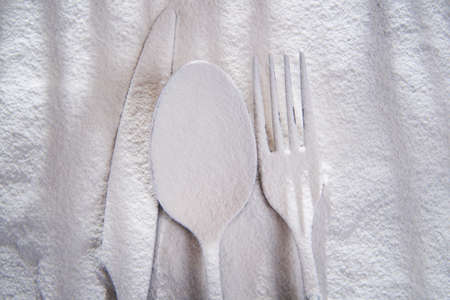 Necessary accessories in the kitchen dusted with flour,の写真素材