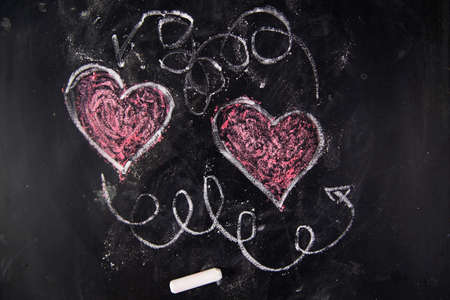 Graphical representation of icons representing the love relationshipの写真素材