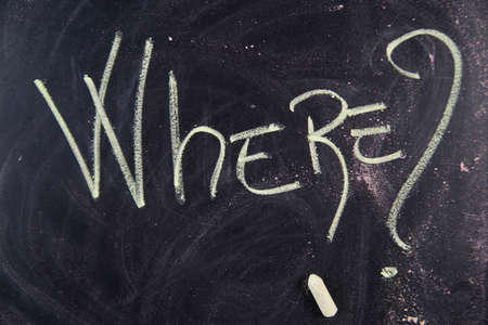 Written with chalk on blackboard graphic representation of the word ,whereの写真素材