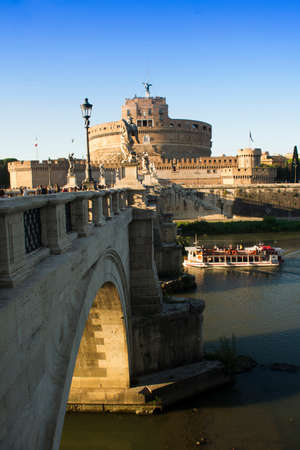 Daytime view of the Castle Sant'Angelo in Rome Italy Europeのeditorial素材