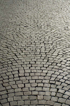 Urban square paved with cobblestones of the old systemの写真素材