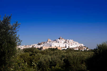 External view of Ostuni the white city in Puglia Italyの写真素材