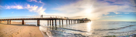 Photographic representation of the Lido di Camaiore pier in Tuscany Italy in the winter seasonの写真素材