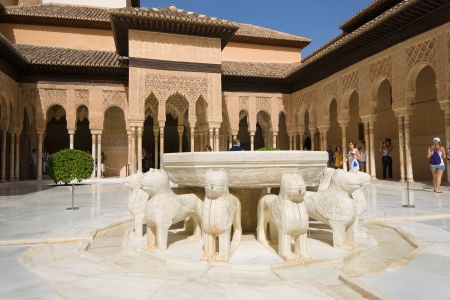 The Court of the Lions, a unique example of Muslim artのeditorial素材