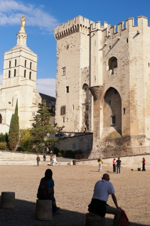 Palace of the popes in Avignon city, Franceのeditorial素材
