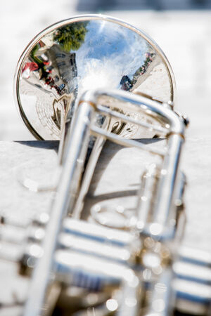 Details from a showband, fanfare our drumband with Instrumentsの写真素材