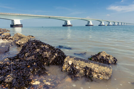 Zeelandbrug, Zeeland, Netherlandsの写真素材