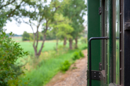 Details and different images of locomotives, marshalling yard, wagons, carriages and train stations in an old industrial heritage museum in the netherlands at Beekbergenの写真素材