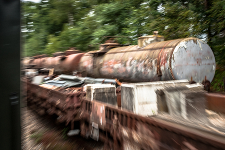 Details and different images of locomotives, marshalling yard, wagons, carriages and train stations in an old industrial heritage museum in the netherlands at Beekbergenの写真素材