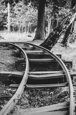 Remains of railway from WWII of the German occupation in Havelte, the Netherlands