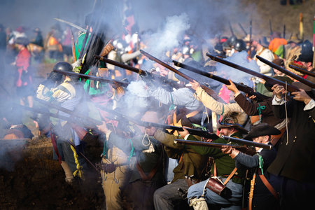 Groenlo,Gelderland/Netherlands - 10-26-2024: The Battle of Grolle (Dutch: Slag om Grolle). Historical reenactment of the siege of the fortified border town of Groenlo (formerly known as Grolor Grolle) in the Achterhoek in 1627 during the Dutch Revolt.の写真素材