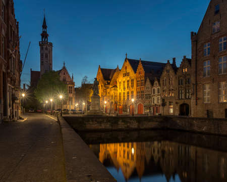 Square Van Dyck in Bruges - Belgiumのeditorial素材