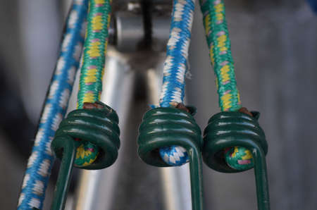 three colorful straps for bicycle