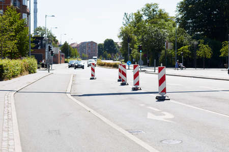 Reconstruction on a road in a danish city